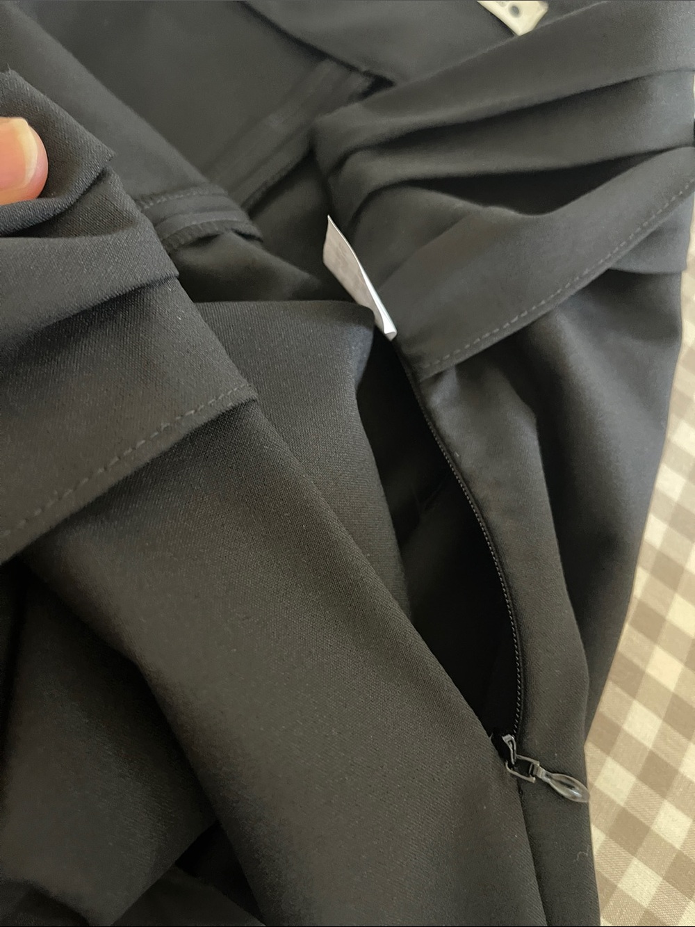 Zara Black Wide-Leg Draped Tie-Waist Pants - Picture 6 of 6